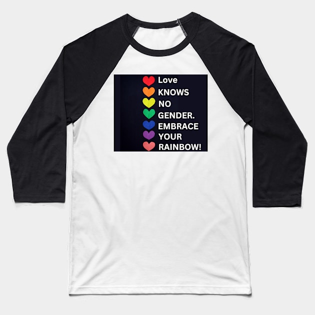 Love knows no gender. Embrace your rainbow! Baseball T-Shirt by BRIJLA